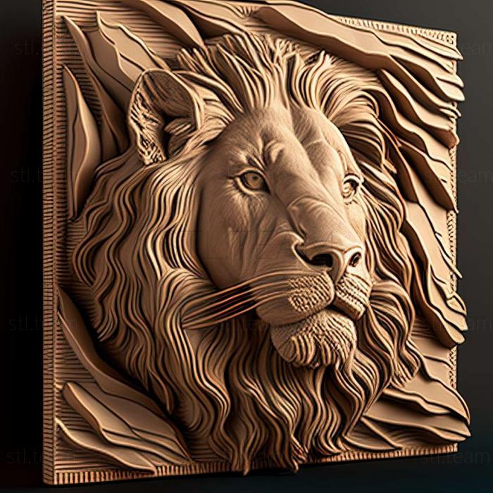 3D model Panthera leo melanochaita (STL)